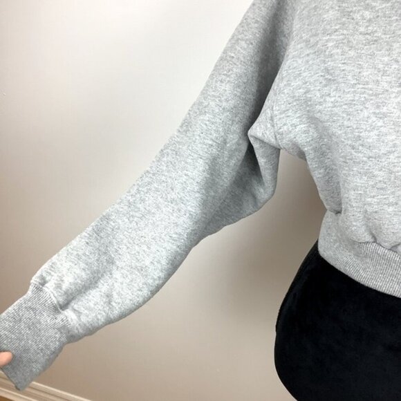 TNA PERKINS RELAXED CROPPED GRAY SWEATSHIRT XXS - Picture 5 of 11
